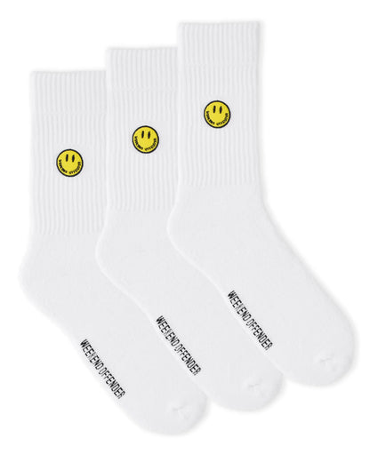 Weekend Offender Smiley Sports Socks White