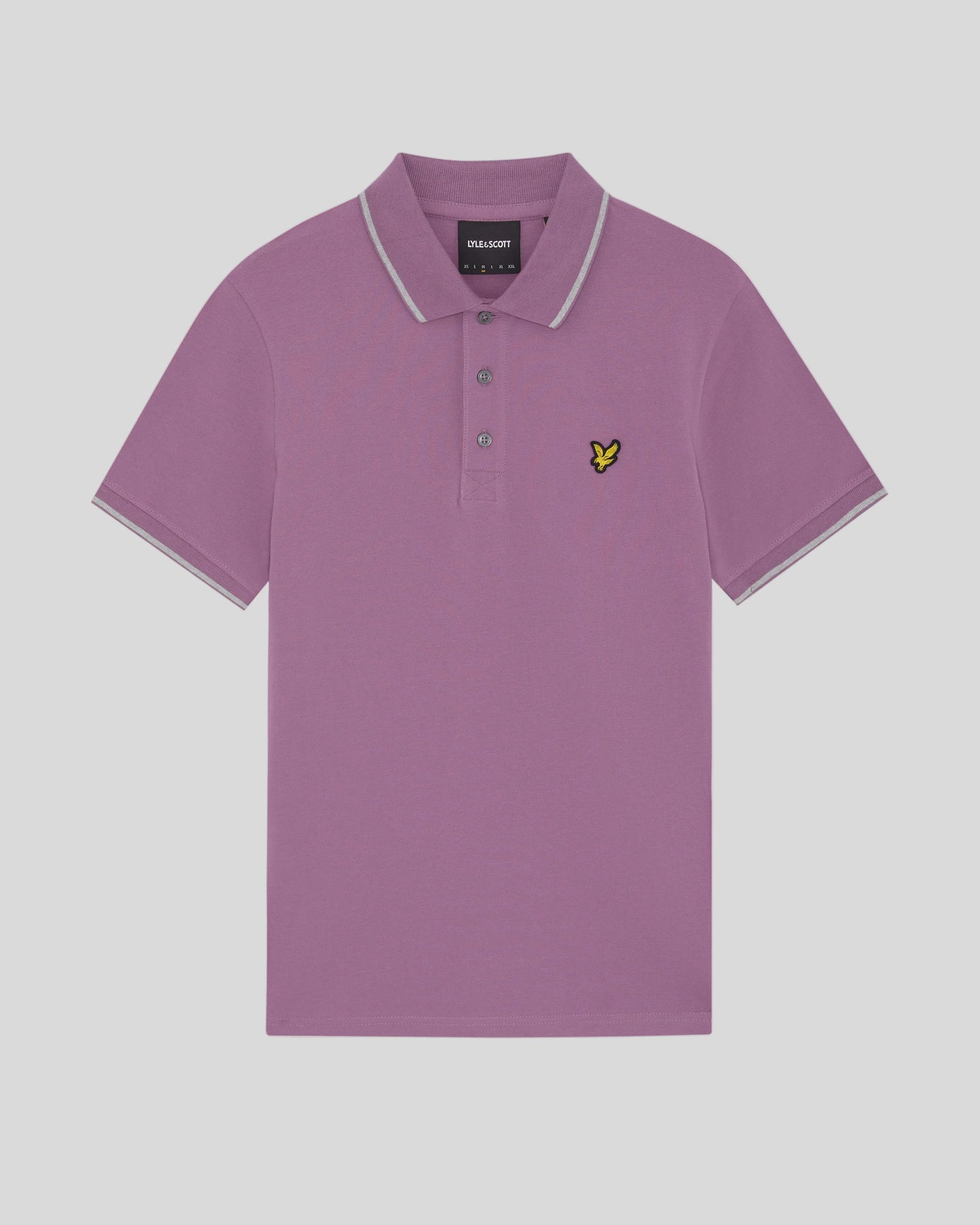 Lyle & Scott Tipped Polo Shirt Dark Thistle/Light Grey Marl
