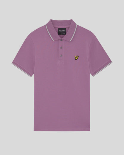 Lyle & Scott Tipped Polo Shirt Dark Thistle/Light Grey Marl
