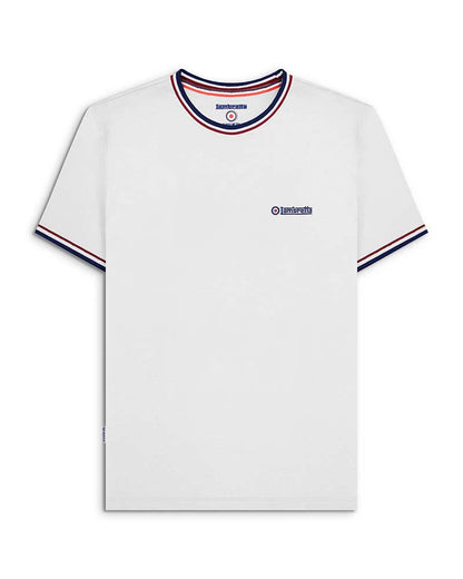 Lambretta Triple Tipped Pique T-Shirt White (Navy/White/Red)