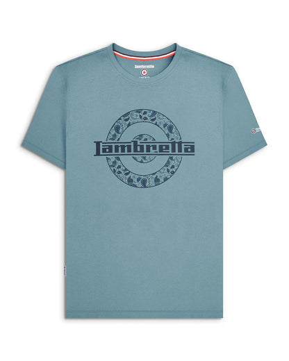 Lambretta Paisley Target T-Shirt Smoke Blue