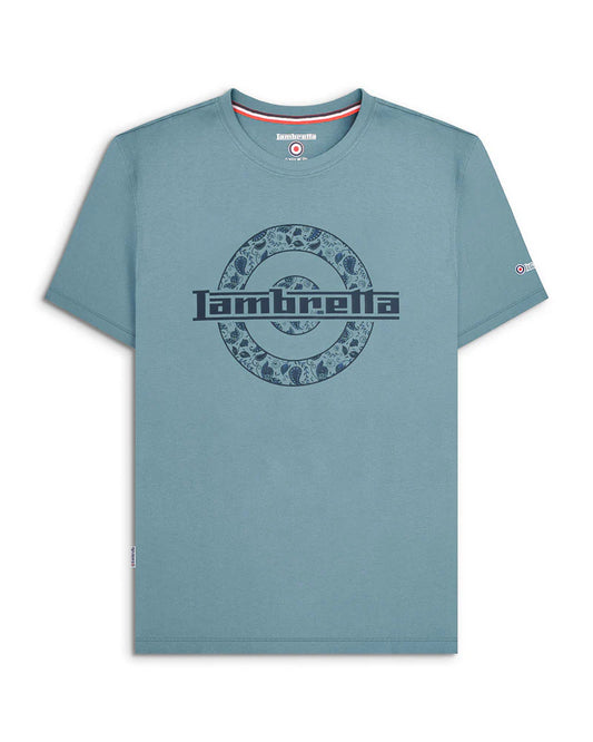 Lambretta Paisley Target T-Shirt Smoke Blue
