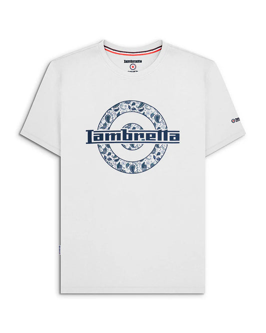 Lambretta Paisley Target T-Shirt White