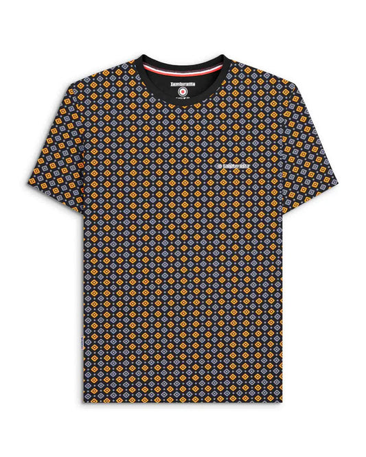 Lambretta Geo AOP T-Shirt Black/Gold