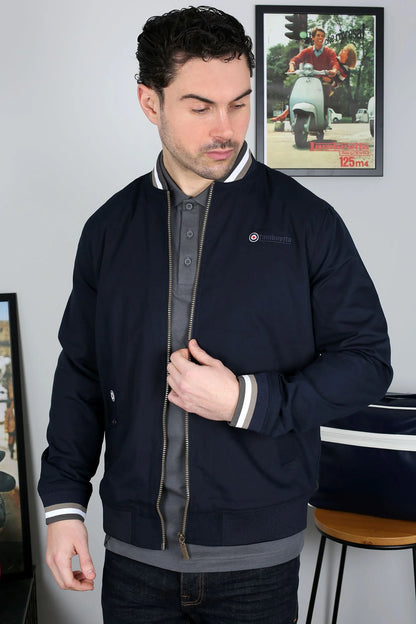 Lambretta Triple Tipped Monkey Jacket Navy (Cashew/White/Iron)