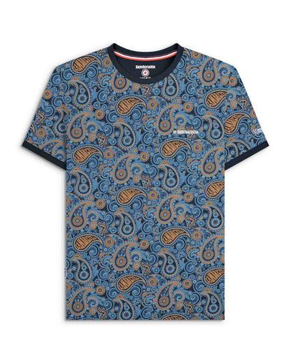 Lambretta Paisley Brand T-Shirt Navy Tobacco/Blue