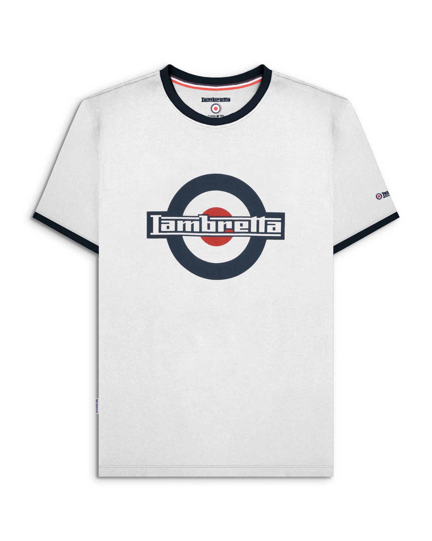 Lambretta Logo Ringer T-Shirt White/Navy