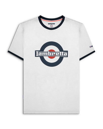 Lambretta Logo Ringer T-Shirt White/Navy
