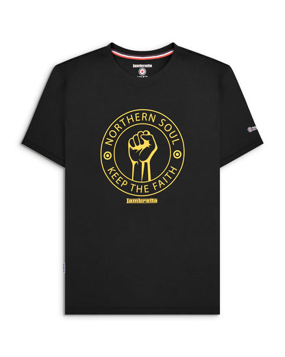 Lambretta Northern Soul T-Shirt Black/Gold