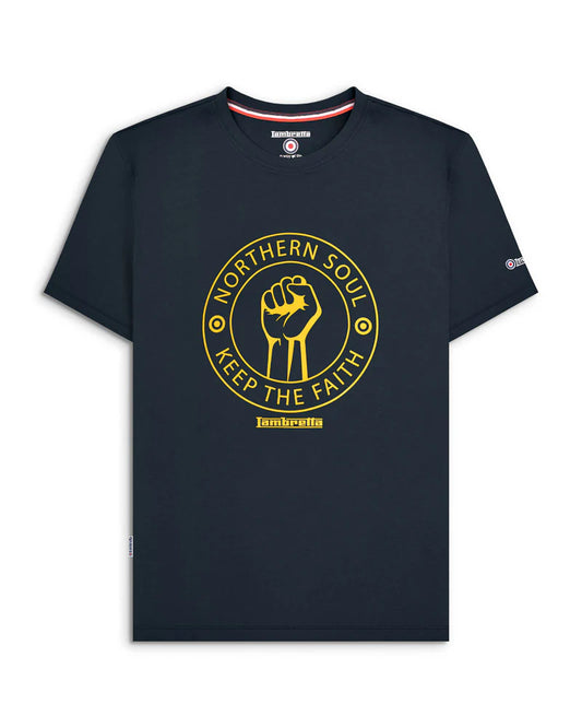 Lambretta Northern Soul T-Shirt Navy/Gold
