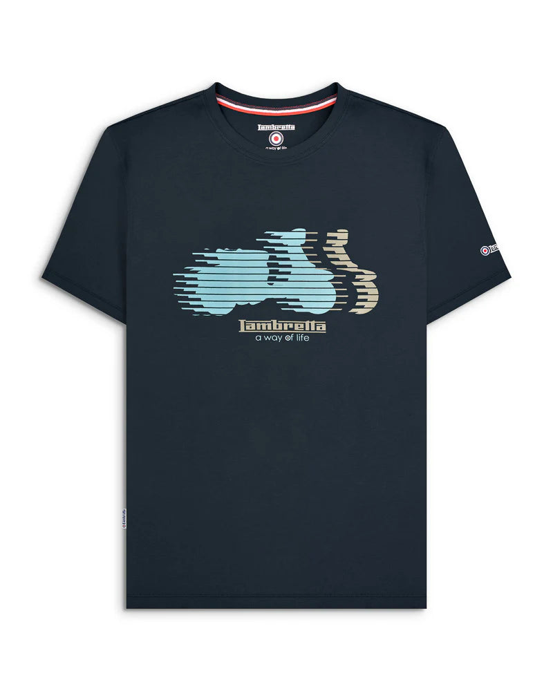 Lambretta Scooter Blur T-Shirt Navy