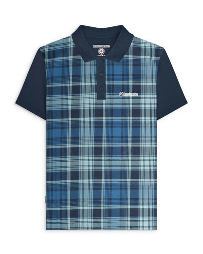 Lambretta Check Print Polo Shirt Navy