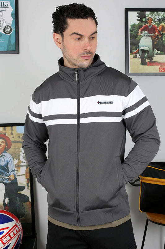 Lambretta Championship Track Jacket Iron/White