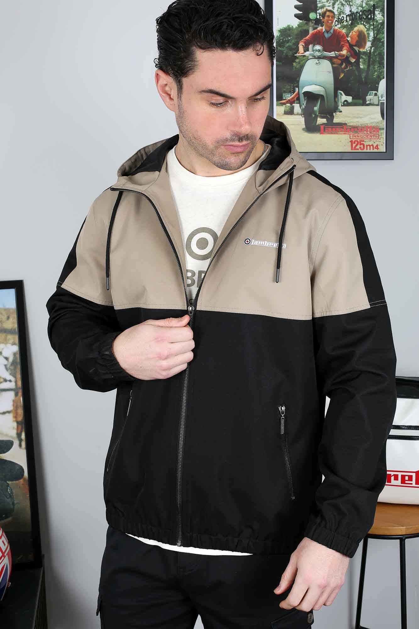 Lambretta Contrast Panel Jacket Black/Cashew