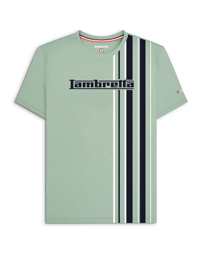 Lambretta Racing Stripe T-Shirt Iceberg Green