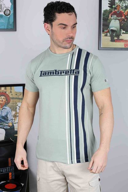 Lambretta Racing Stripe T-Shirt Iceberg Green