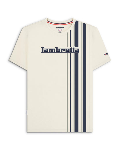 Lambretta Racing Stripe T-Shirt Silver/Navy