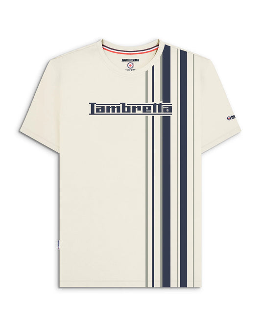 Lambretta Racing Stripe T-Shirt Silver/Navy