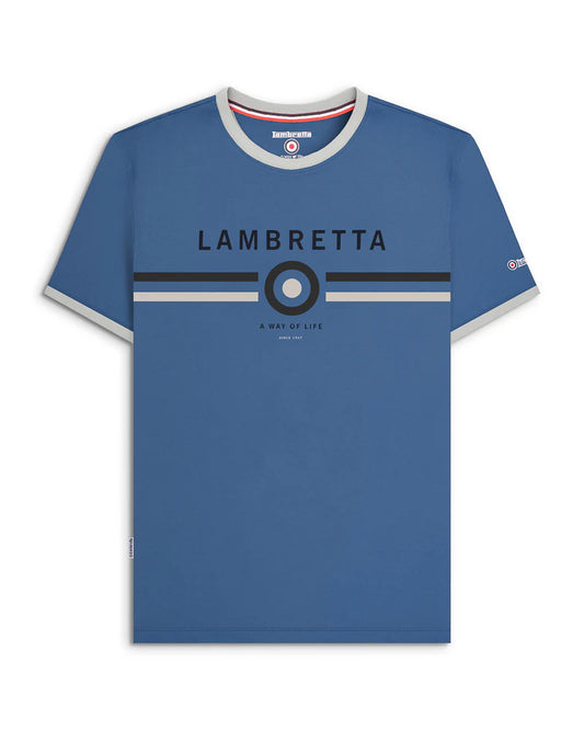 Lambretta Target Ringer T-Shirt Moonlit Ocean