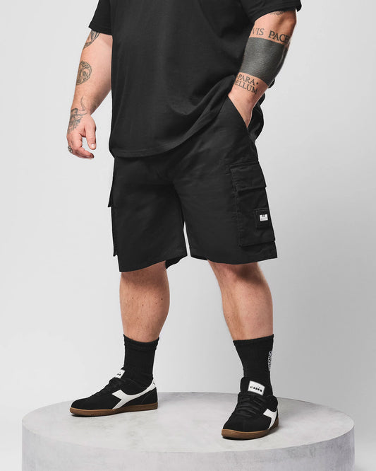 Weekend Offender Plus Size Mascia Cargo Shorts Black
