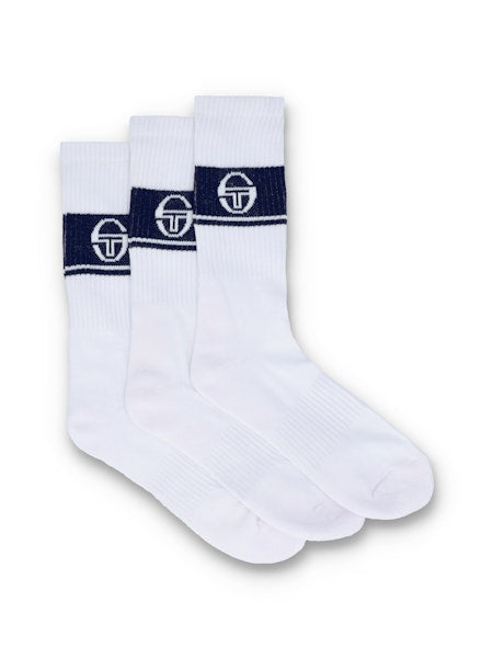 Sergio Tacchini Koos 3 Pack Performance Socks White/Maritime Blue