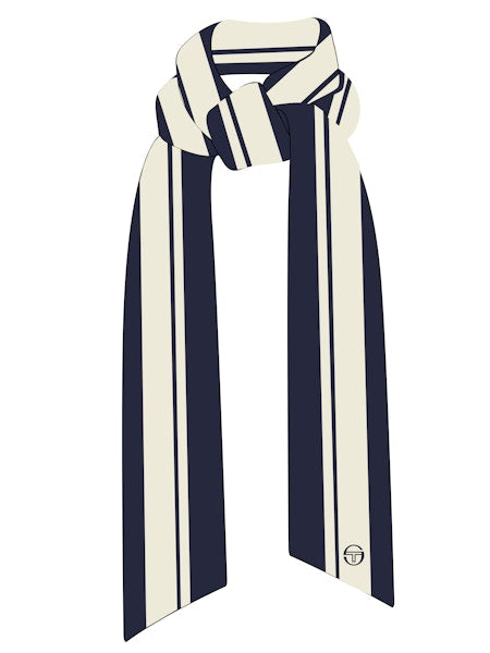 Sergio Tacchini Matchday Jacquard Striped Scarf Maritime Blue/Gardenia