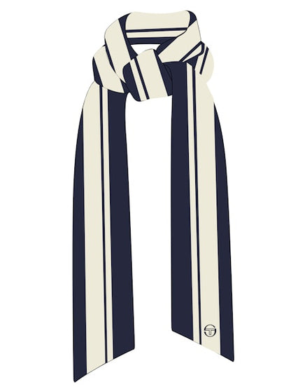 Sergio Tacchini Matchday Jacquard Striped Scarf Maritime Blue/Gardenia