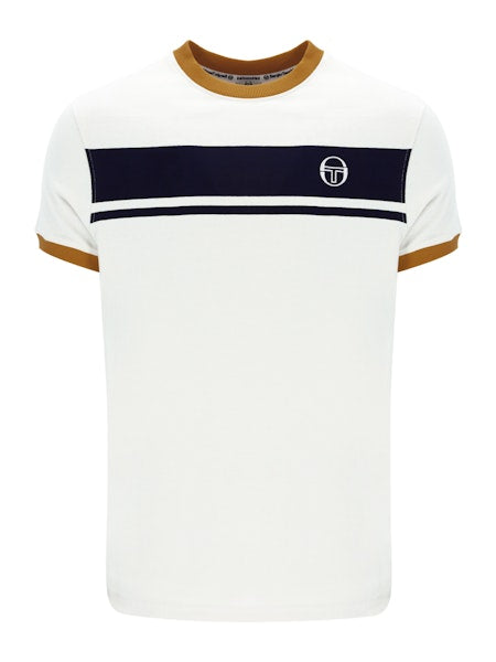 Sergio Tacchini Master Crew Neck T-Shirt Gardenia/Maritime Blue/Pumpkin Spice