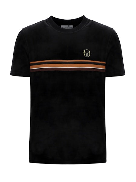 Sergio Tacchini Ayme Velour T-Shirt Black/Gold