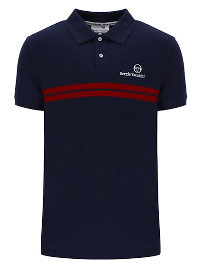 Sergio Tacchini New Supermac Polo Shirt Maritime Blue/Adrenaline Rush