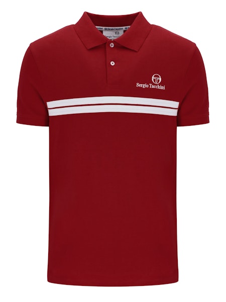 Sergio Tacchini New Supermac Polo Shirt Rhubarb/Gardenia/Aruba Blue