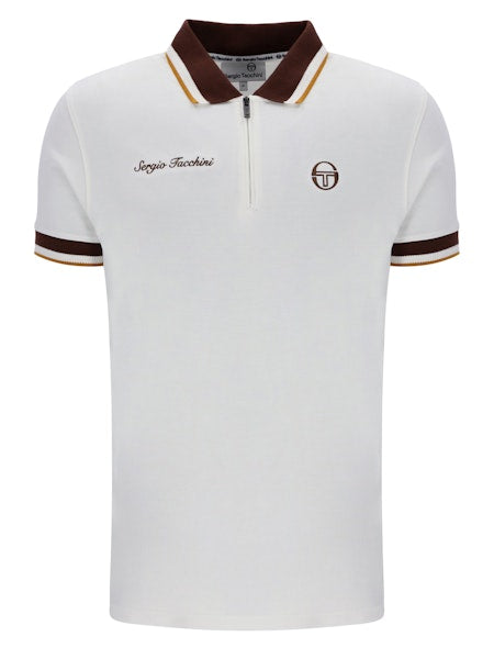 Sergio Tacchini Nanto 1/4 Zip Polo Shirt Gardenia