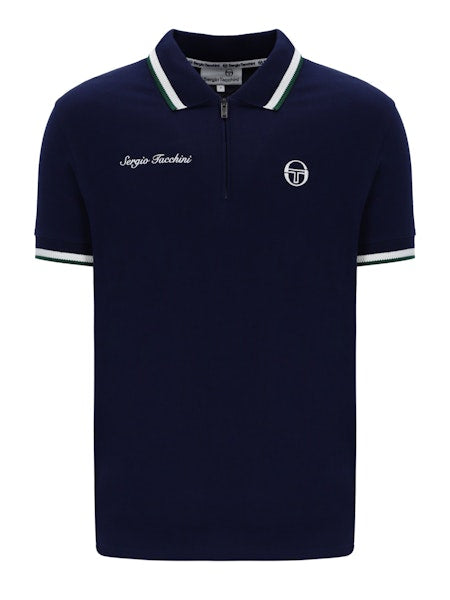 Sergio Tacchini Nanto 1/4 Zip Polo Shirt Maritime Blue