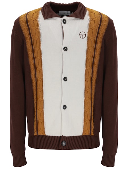 Sergio Tacchini Bruni Knit Cardigan Bitter Chocolate/Gardenia/Pumpkin Spice
