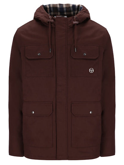 Sergio Tacchini Weaver Hooded Field Jacket Bitter Chocolate