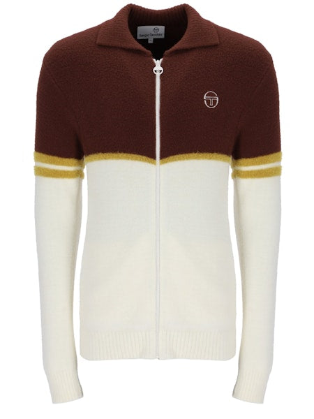 Sergio Tacchini Orion Brushed Knit Track Top Bitter Chocolate/Arrowwood/Gardenia
