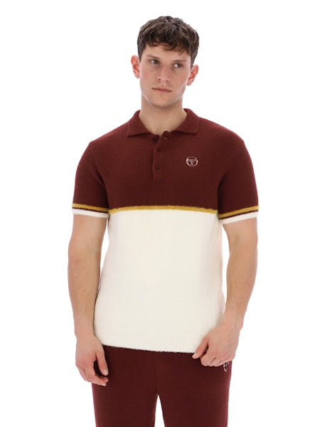 Sergio Tacchini Orion Brushed Knit Polo Shirt Bitter Chocolate/Arrowwood/Gardenia