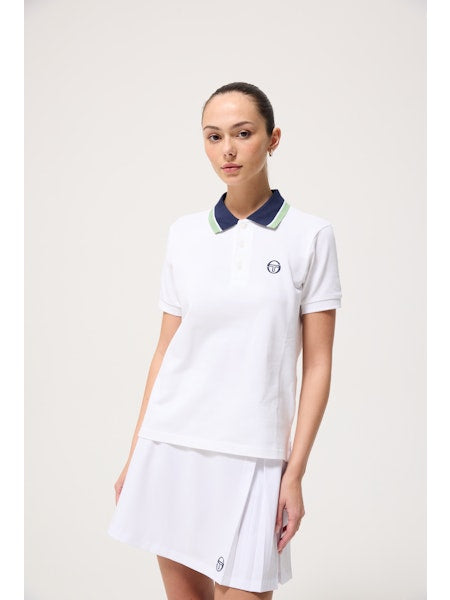 Sergio Tacchini Ladies Carina Polo Shirt White/Maritime Blue