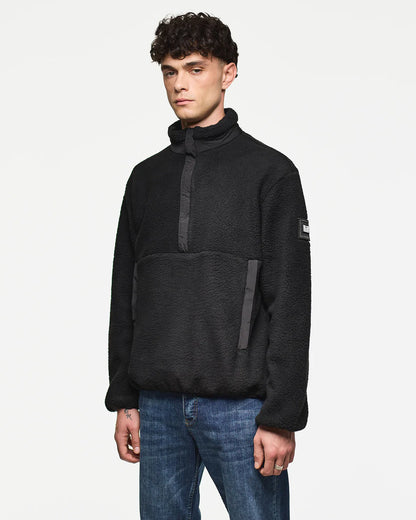 Weekend Offender Stanier Sherpa Fleece Sweatshirt Black