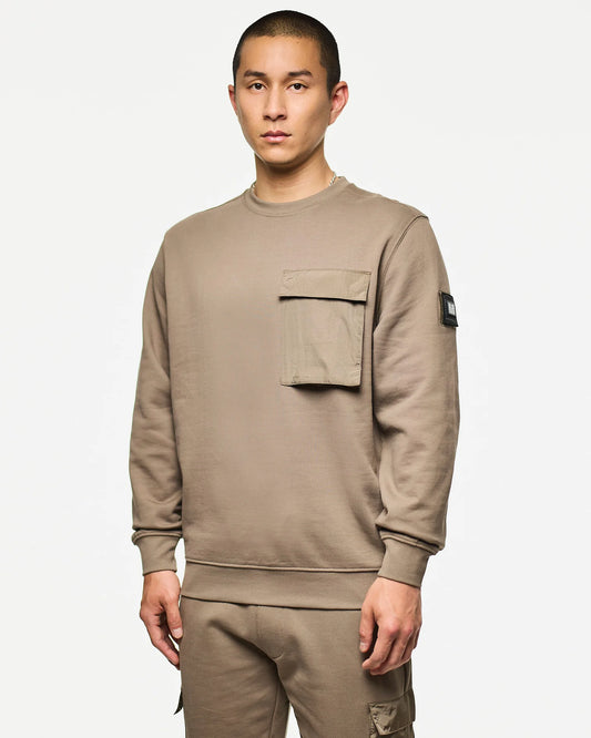 Weekend Offender Neve Crew Sweatshirt Tobacco Brown