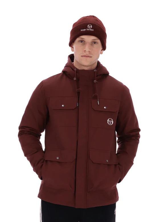 Sergio Tacchini Weaver Hooded Field Jacket Bitter Chocolate