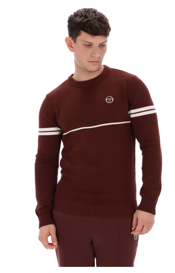 Sergio Tacchini Orion Knitted Jumper Bitter Chocolate/Gardenia