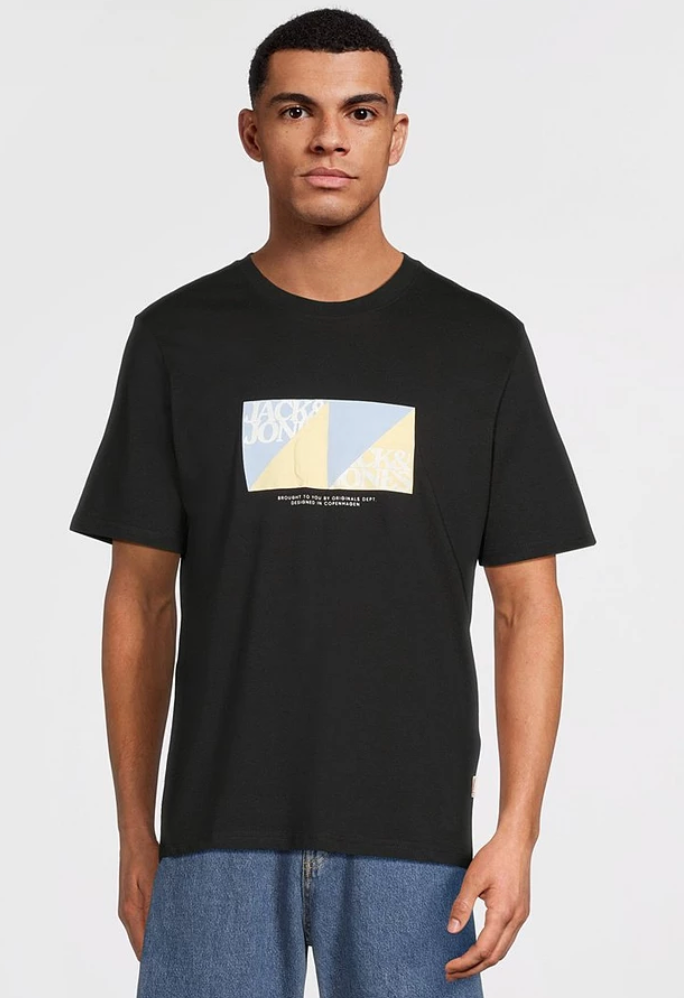 JACK & JONES JORTAVIRA Branding T-Shirt Black