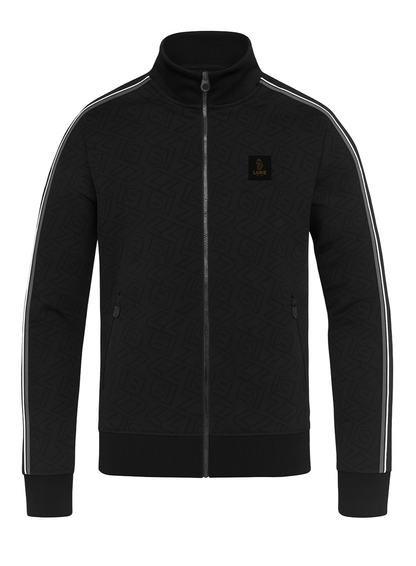 Luke 1977 Conti Overprint Zip Funnel Jacket Black