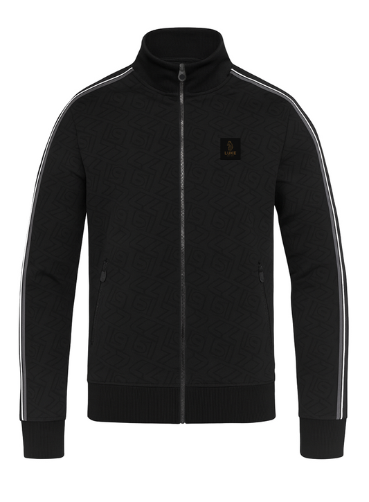 Luke 1977 Conti Overprint Zip Funnel Jacket Black