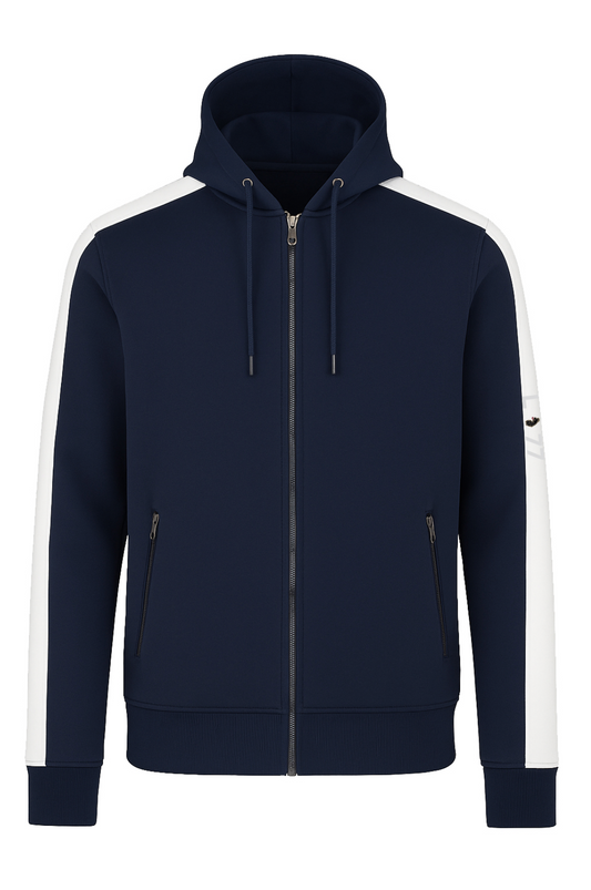 Luke 1977 New Baldur Zip Through Hoodie Dark Navy