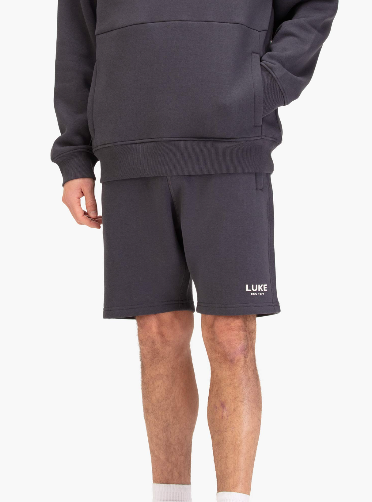 Luke 1977 Staggering Sweat Shorts Charcoal