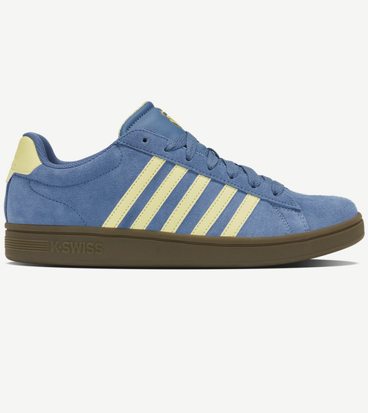 K-Swiss Court Tiebreak II Suede Blue Horizon/Wax Yellow/Dark Gum