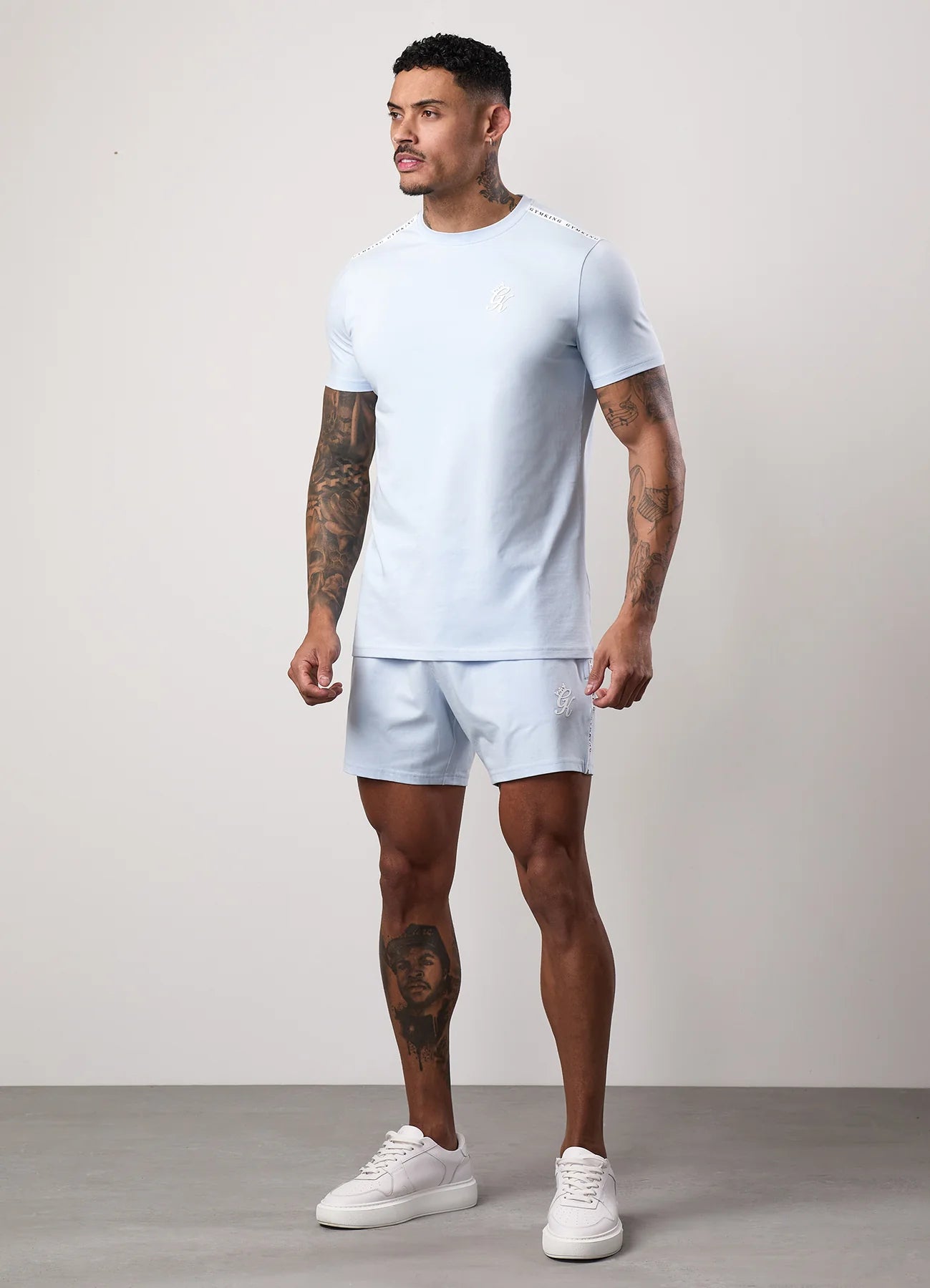 Gym King Taped Jersey Short Sky Blue