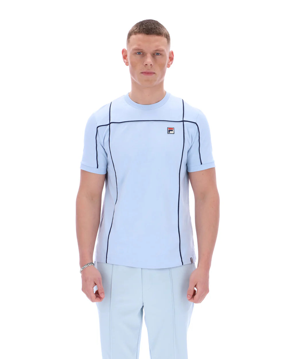 FILA Vintage Terri Contrast Piping T-Shirt Skyway/Navy